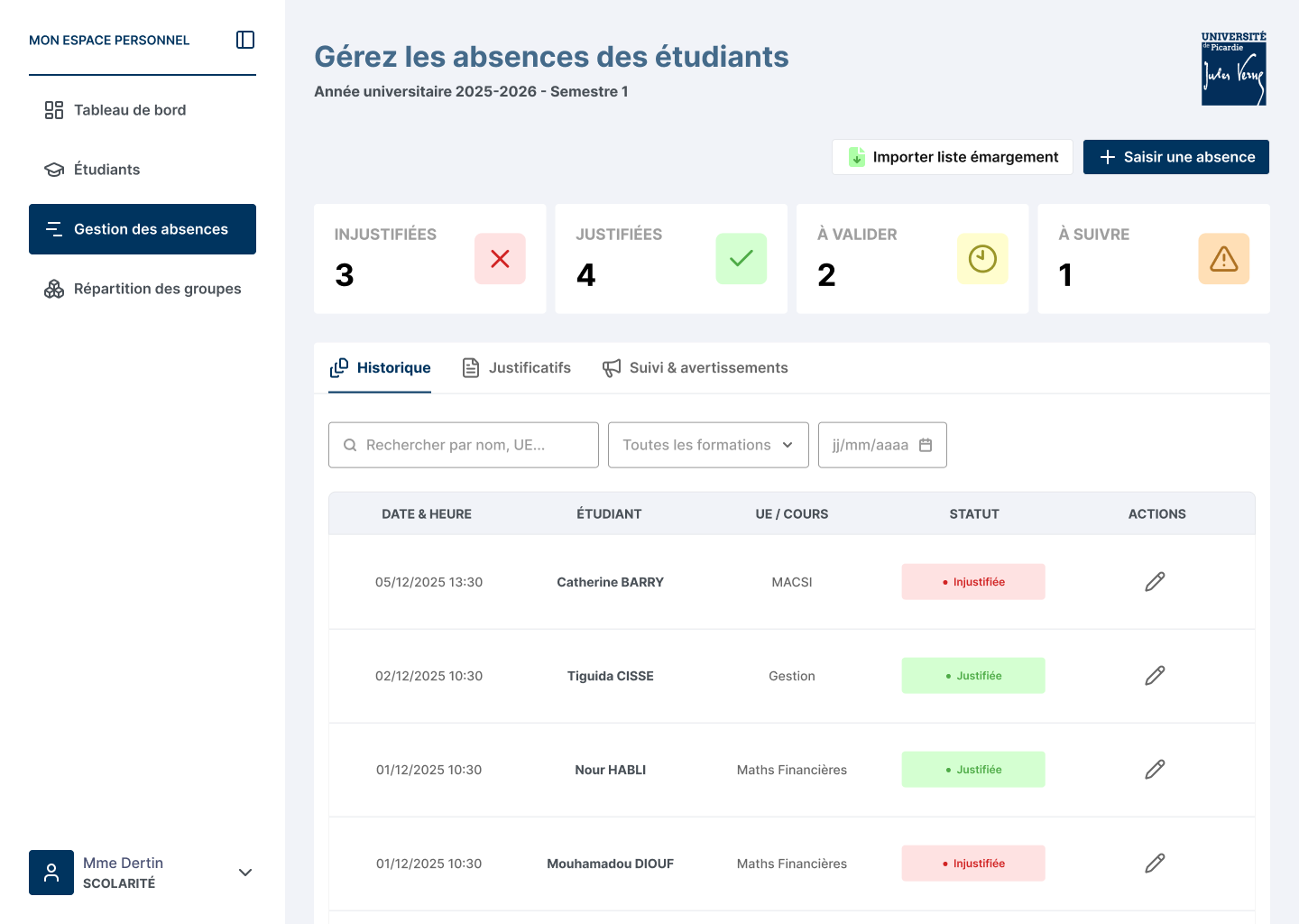 Maquette UX/UI – Gestion de groupes